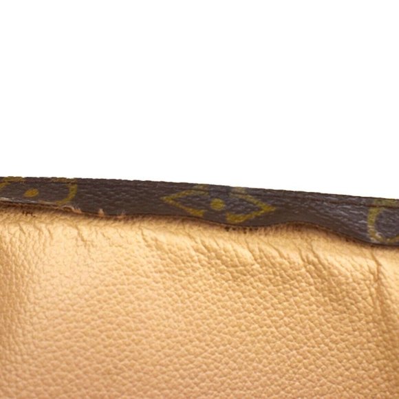 LOUIS VUITTON Logo Sac Plat Hand Tote Bag Monogram Leather Brown M51140 81YA132 - Picture 9 of 16